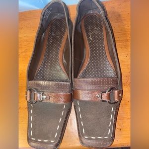 Cole Haan Women Shoe brown Suede Leather NikeAir Sz 8.5 B Loafer Flat leather